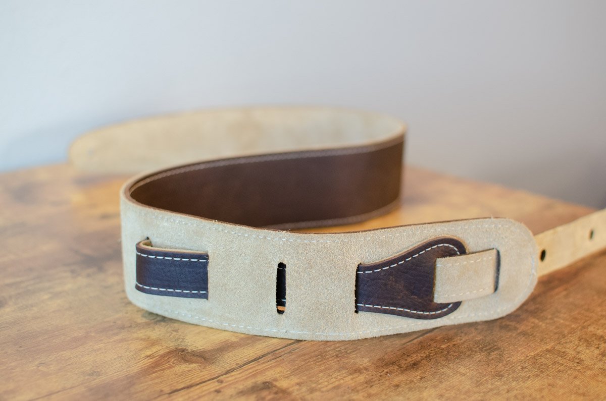 Taylor 2.5" Leather Guitar Strap - Suede Back, Chocolate Brown