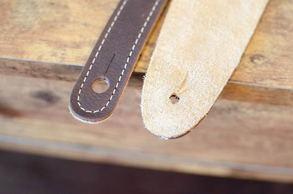 Taylor 2.5" Leather Guitar Strap - Suede Back, Chocolate Brown