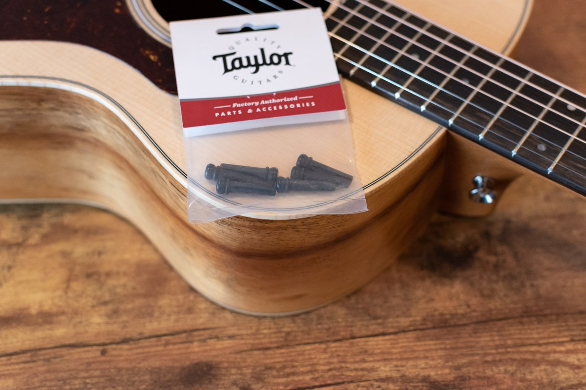 new Taylor Ebony Bridge Pins 6 Pack haggertys 2