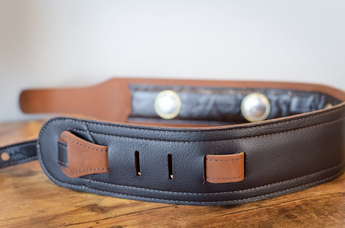 Taylor Grand Pacific 3" Nickel Concho Leather Strap, Brown