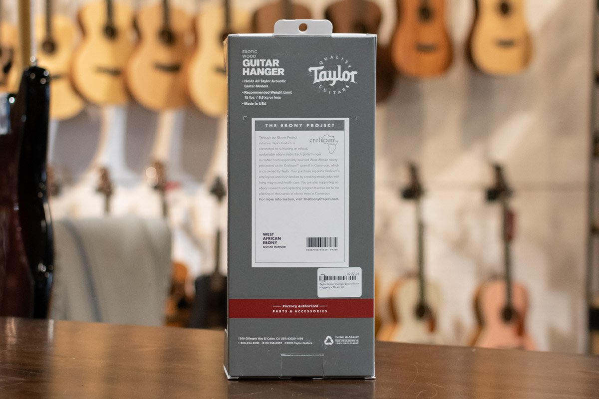 Taylor Guitar Wall Hanger - Ebony - No Inlay
