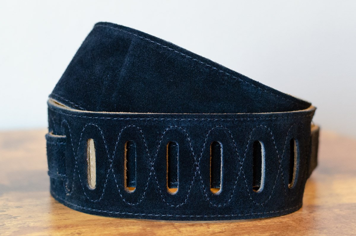 Taylor 2.5" Embroidered Suede Guitar Strap - Black