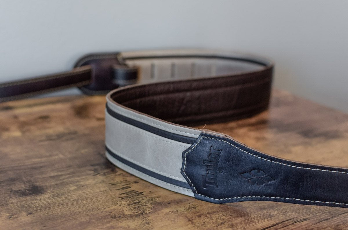 Taylor Reflections Leather Guitar Strap - Light Spruce/Ebony 2.5" (4111-25)