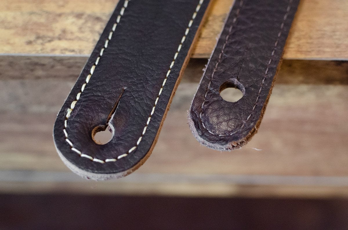 Taylor Reflections Leather Guitar Strap - Light Spruce/Ebony 2.5" (4111-25)