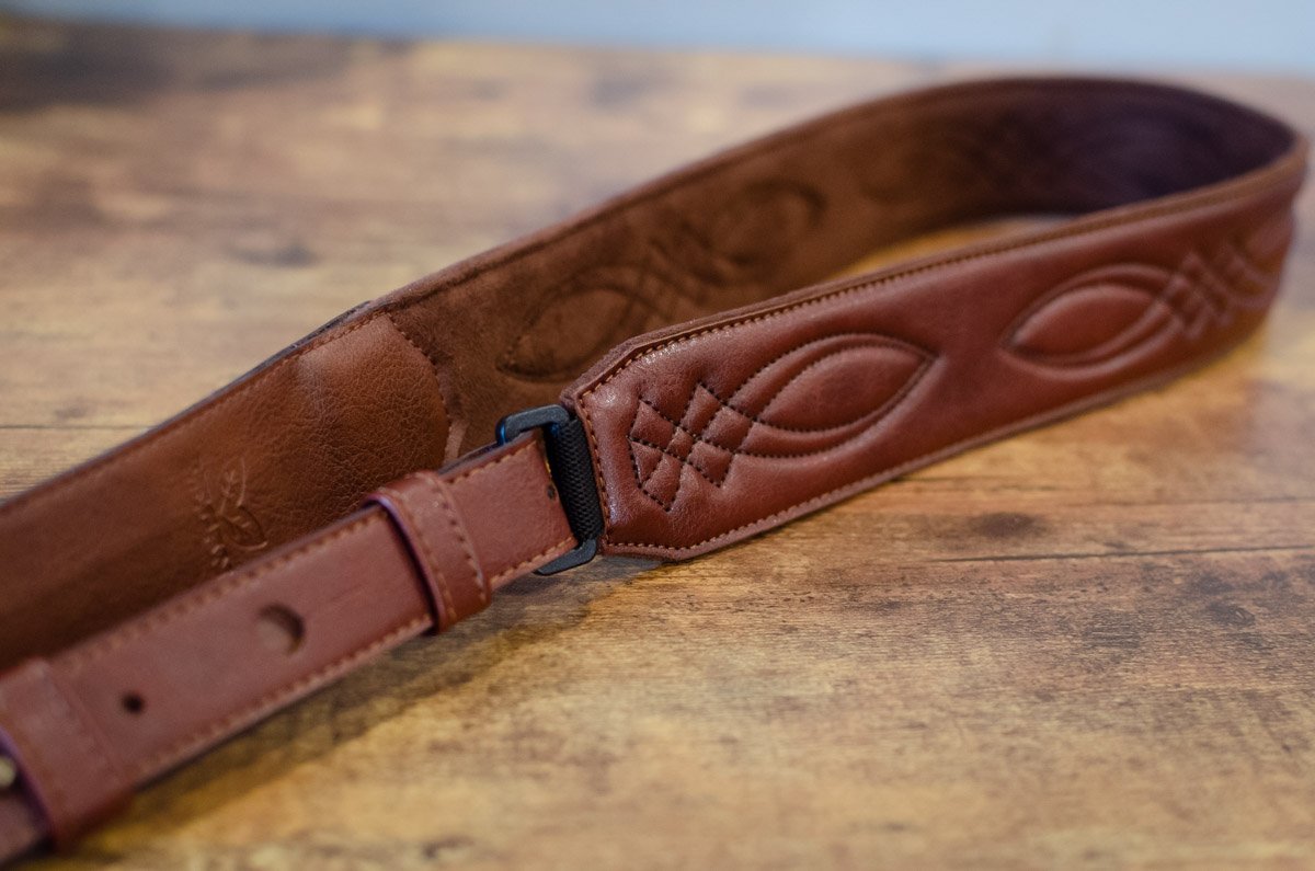 Taylor Strap Vegan Leather Guitar Strap - Medium Brown 2" (4201-20)