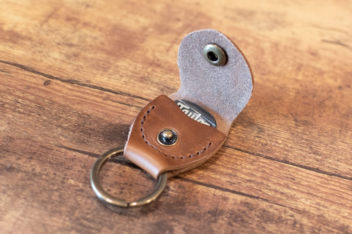 Taylor TKR-03 Taylor Key Ring with Pick Holder Medium Brown