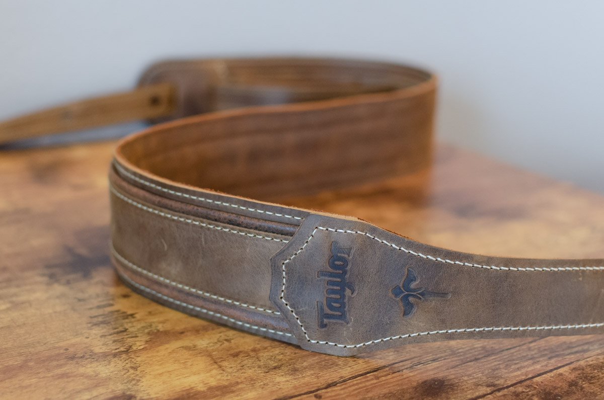Taylor Wings Strap 600 Series Dark Brown Leather Guitar Strap - 2.5" (4109-25)