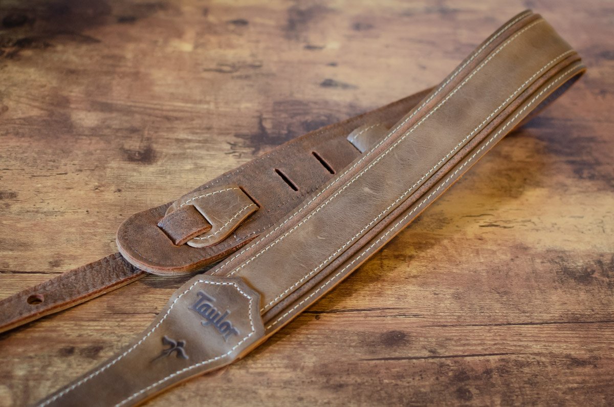 Taylor Wings Strap 600 Series Dark Brown Leather Guitar Strap - 2.5" (4109-25)