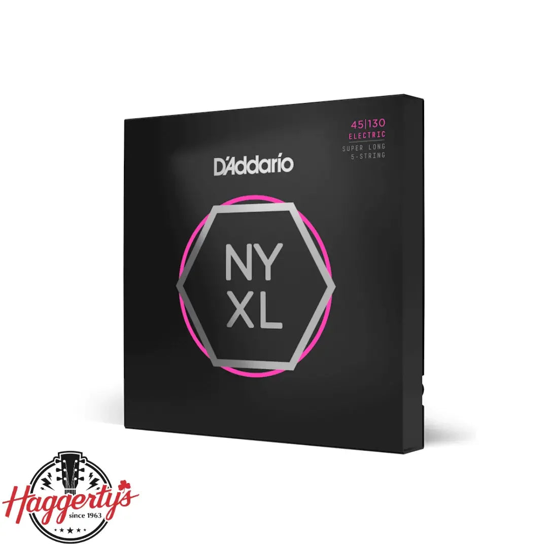 D'Addario NYXL45130SL Nickel Wound Bass Guitar Strings - .045-.130 Regular Light Super Long Scale 5-String