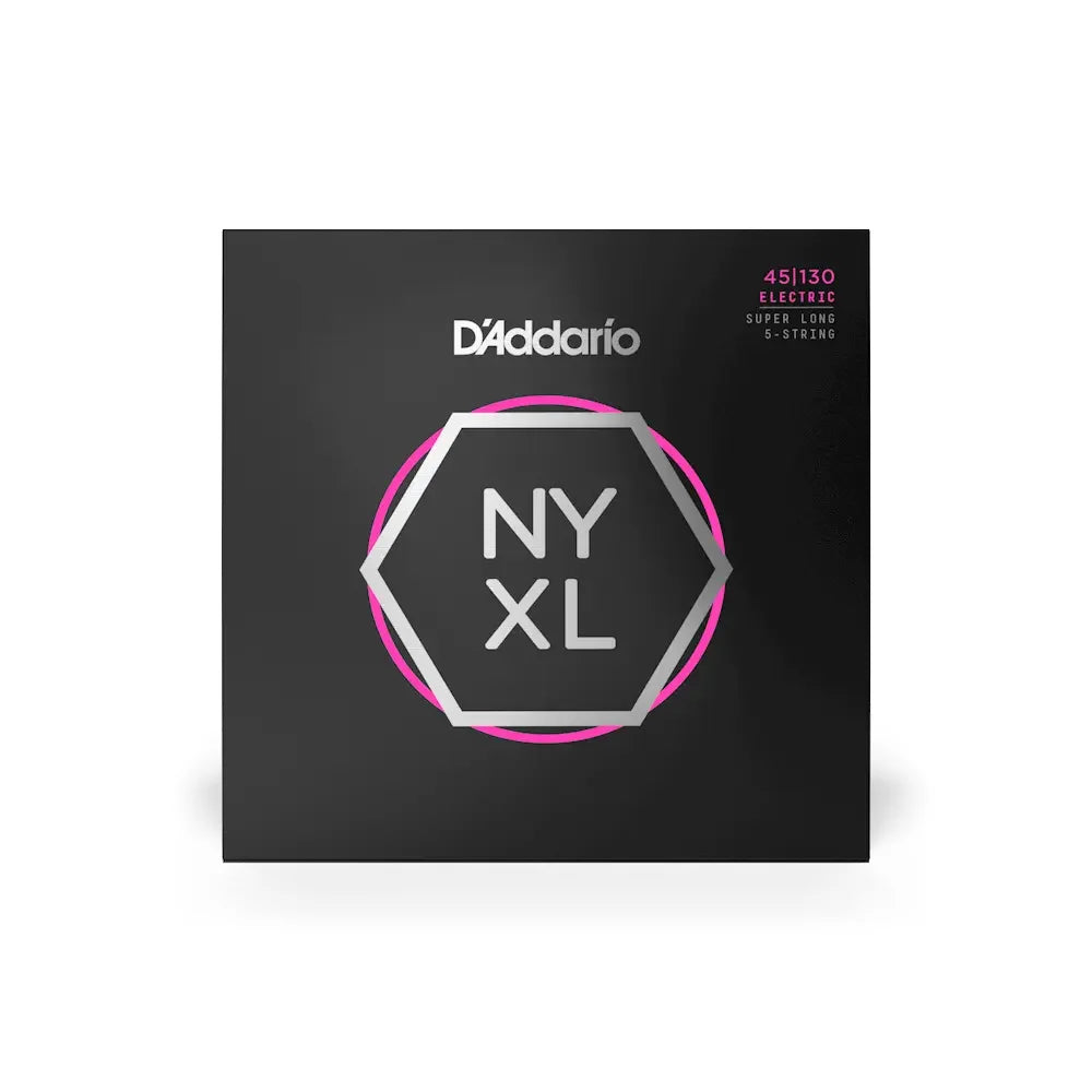 D'Addario NYXL45130SL Nickel Wound Bass Guitar Strings - .045-.130 Regular Light Super Long Scale 5-String