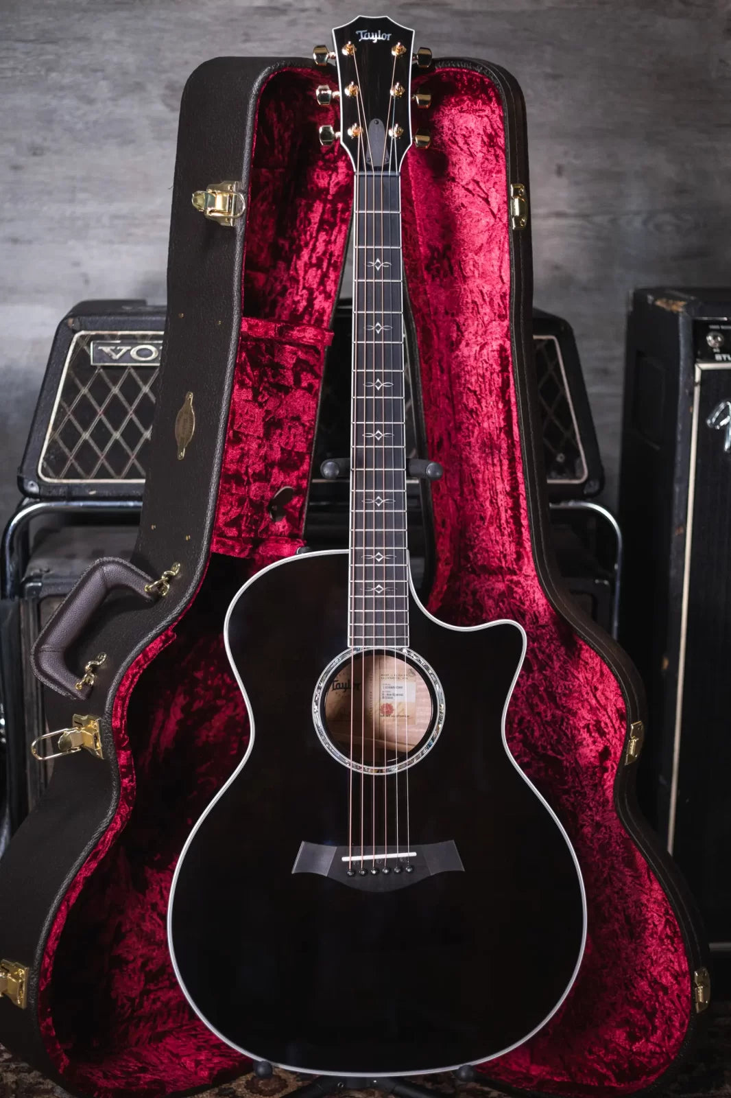 Taylor 614ce Special Edition Grand Auditorium Acoustic/Electric Guitar - Gaslamp Black with Hardshell Case