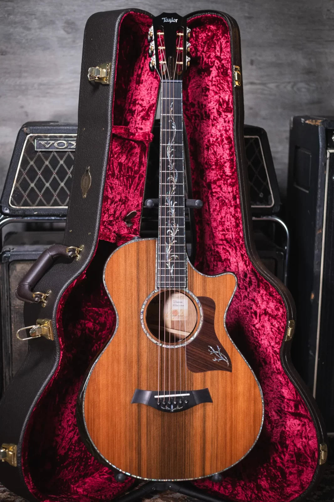 Taylor PS12ce 12-Fret Honduran Rosewood/Sinker Redwood Acoustic Electric Guitar with Deluxe Hardshell Case