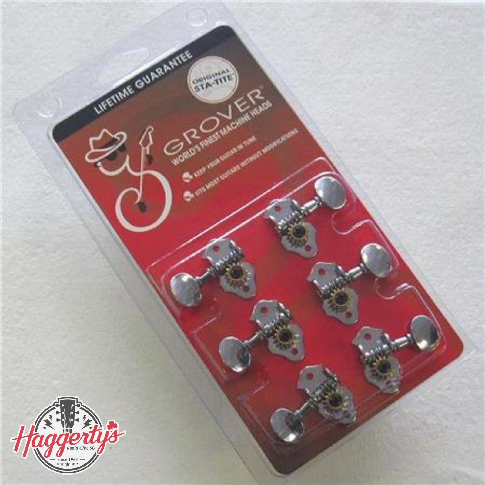 Grover Vintage Style Tuning Machines, 3x3, Nickel