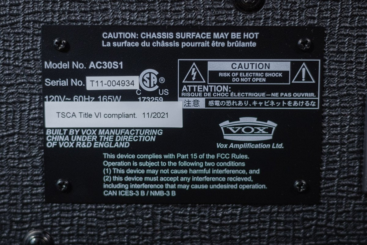 Vox AC30S1 1x12" Combo Tube Amplifier