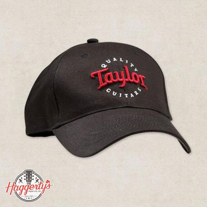 Taylor Black Cap, Red/White Emblem