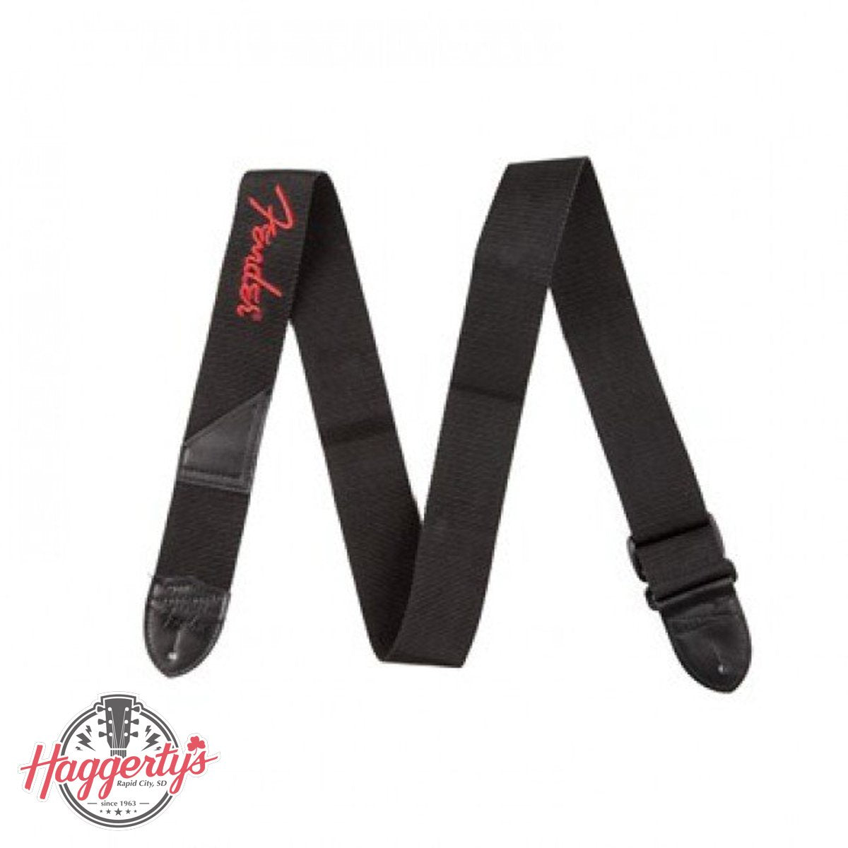 Fender Black Polyester Logo Strap