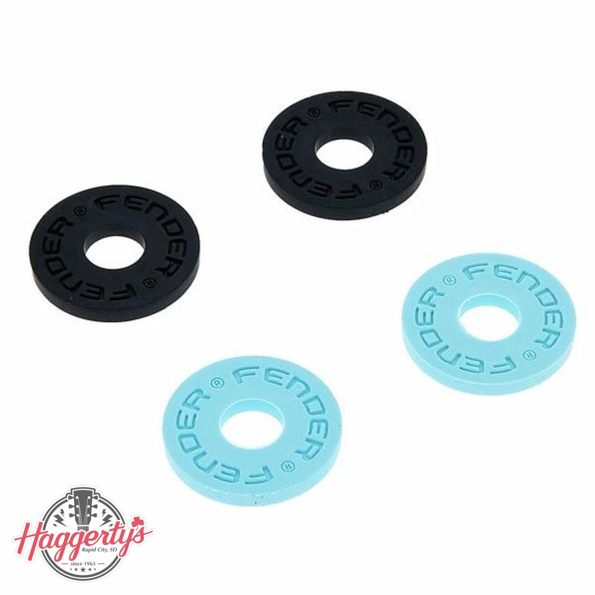Fender Strap Blocks, 4- Pack, Black, Daphne Blue