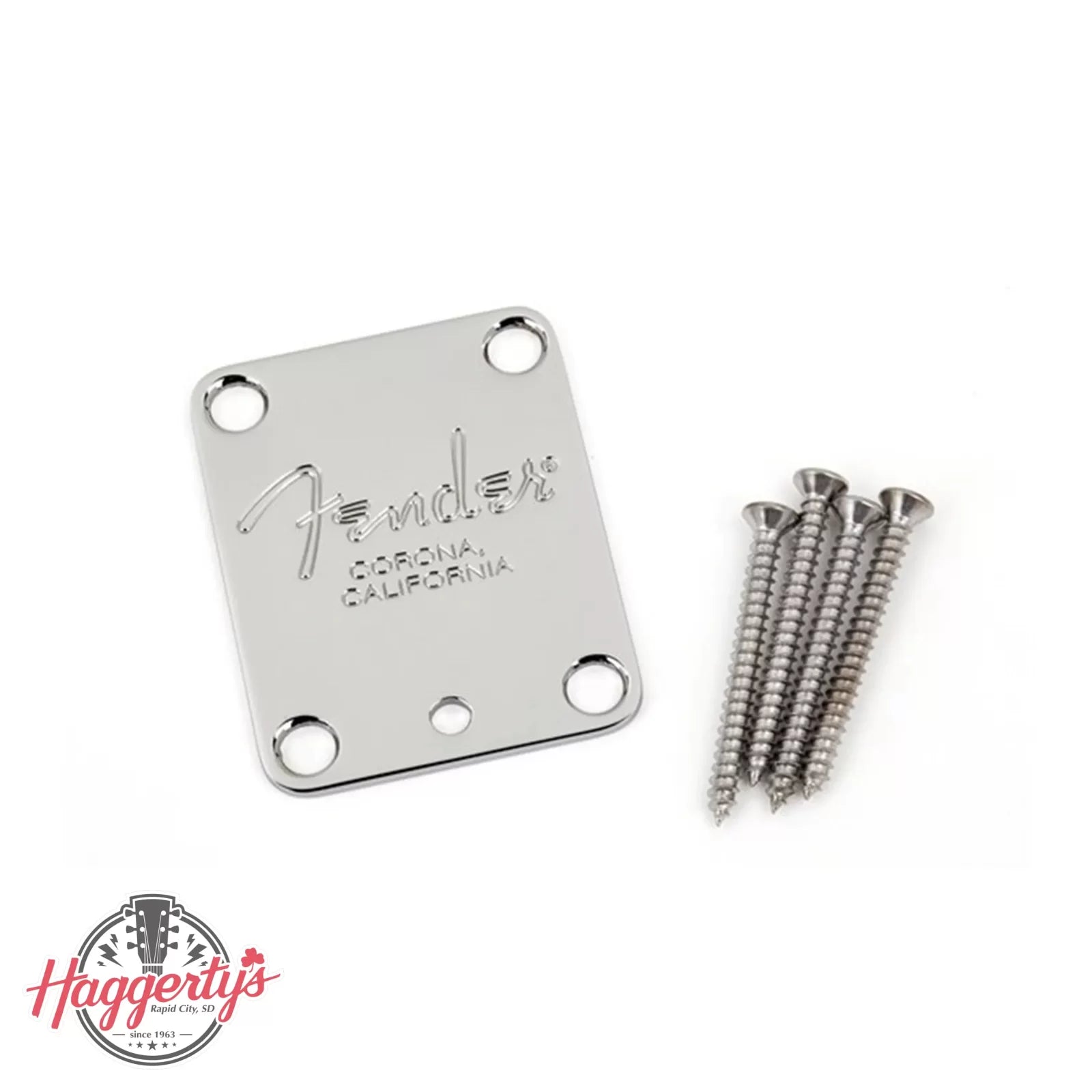 Fender 4-Bolt American Series Guitar Neck Plate with "Fender Corona" Stamp