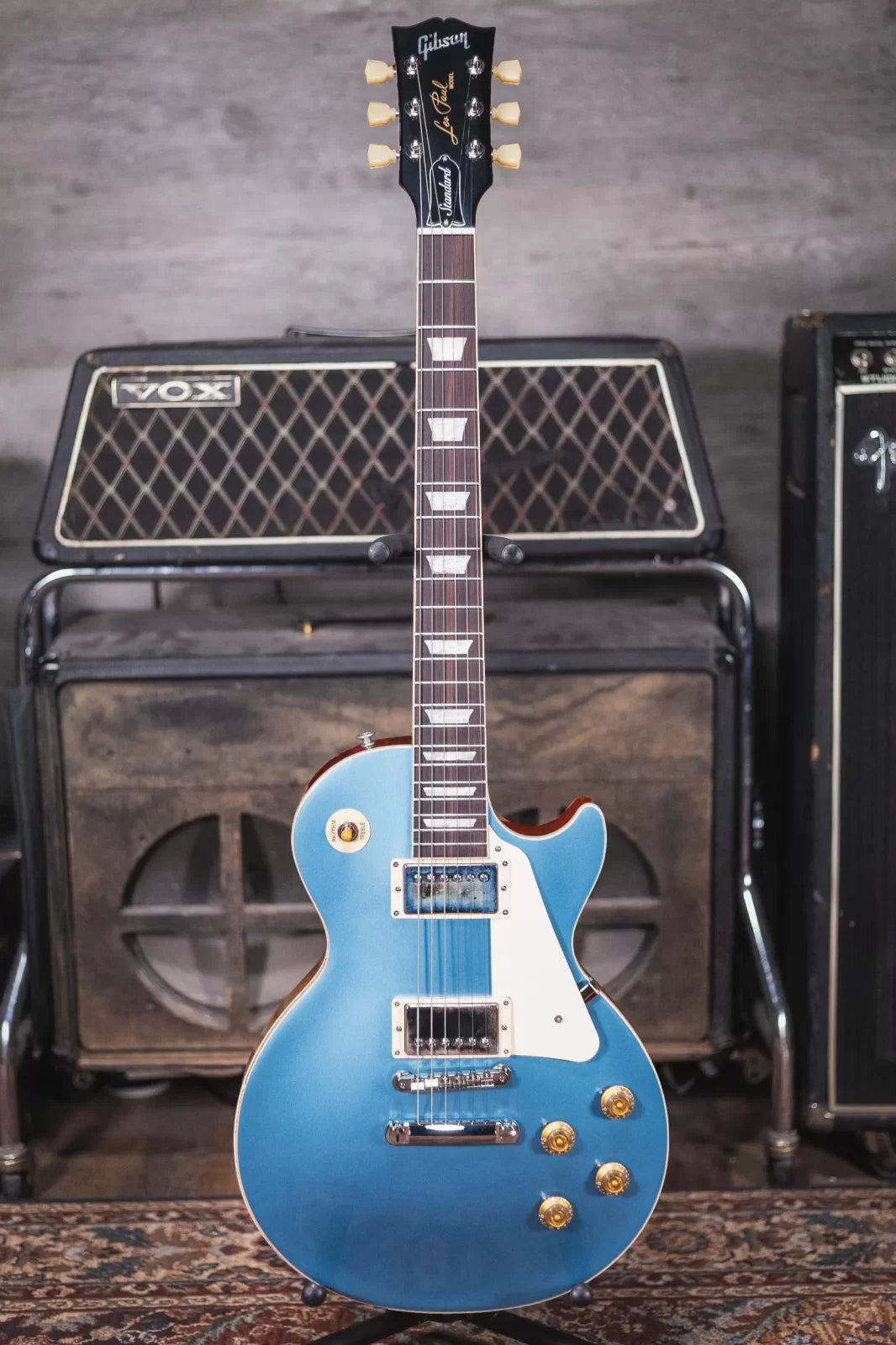 Gibson Les Paul Standard 50s Plain Top - Pelham Blue Top with Hardshell Case - Floor Model