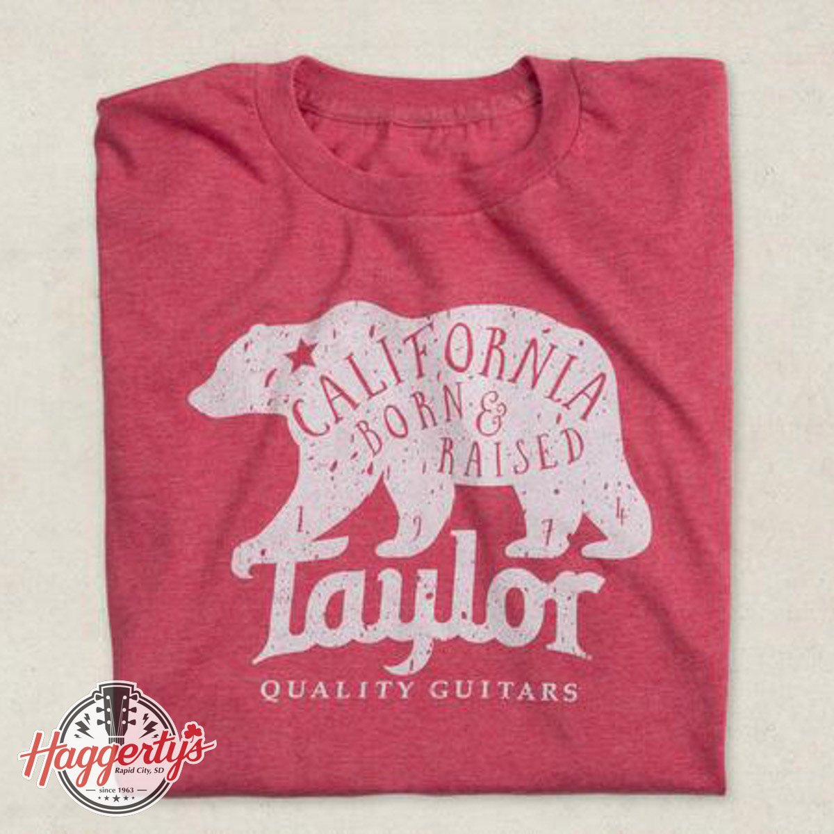 Taylor Mens Short Sleeve Shirt California Bear Red - Small