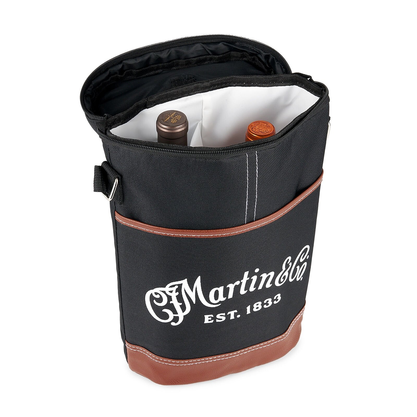 Martin Wine Cooler Bag - Black with White Script