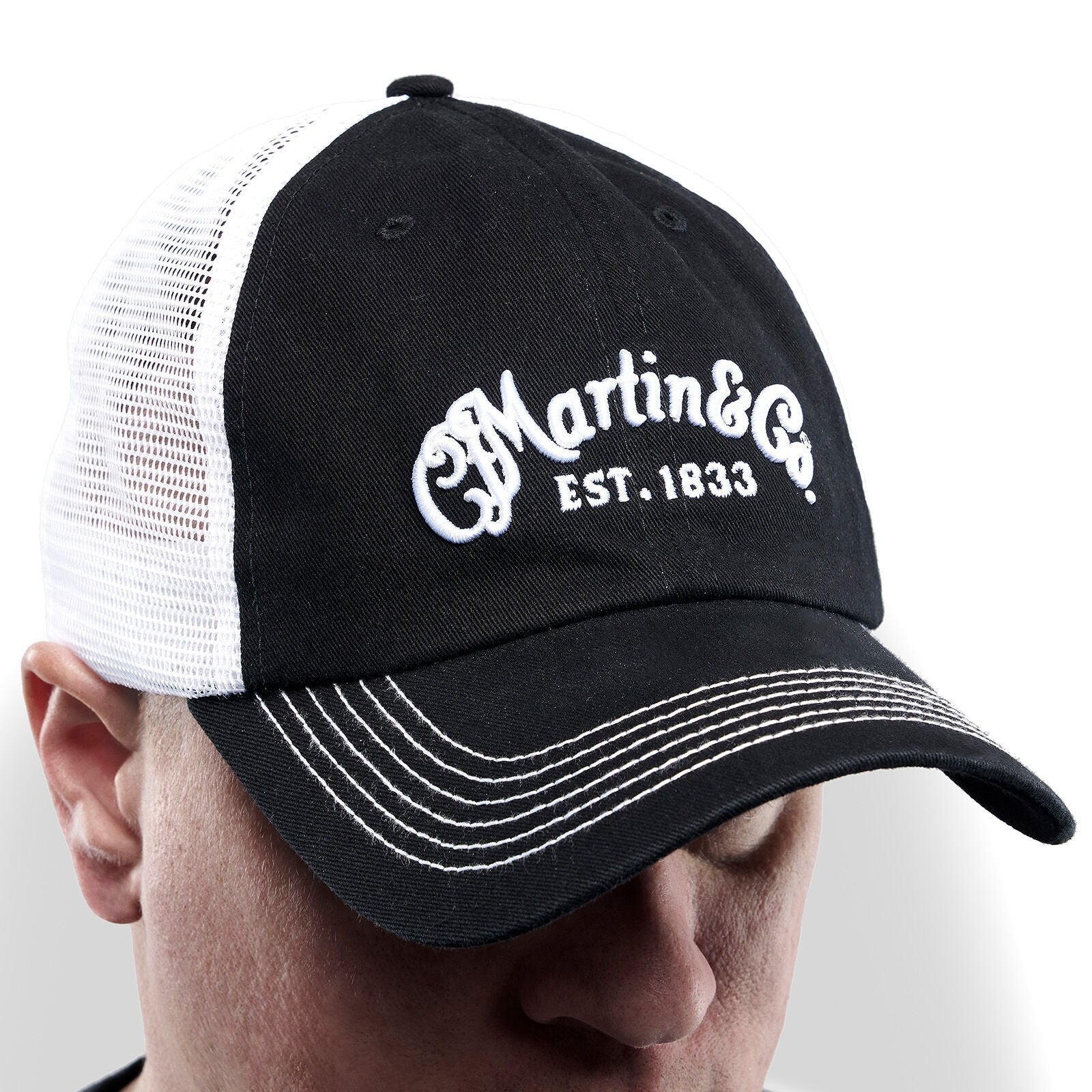 Martin Trucker Hat - Black with White Mesh