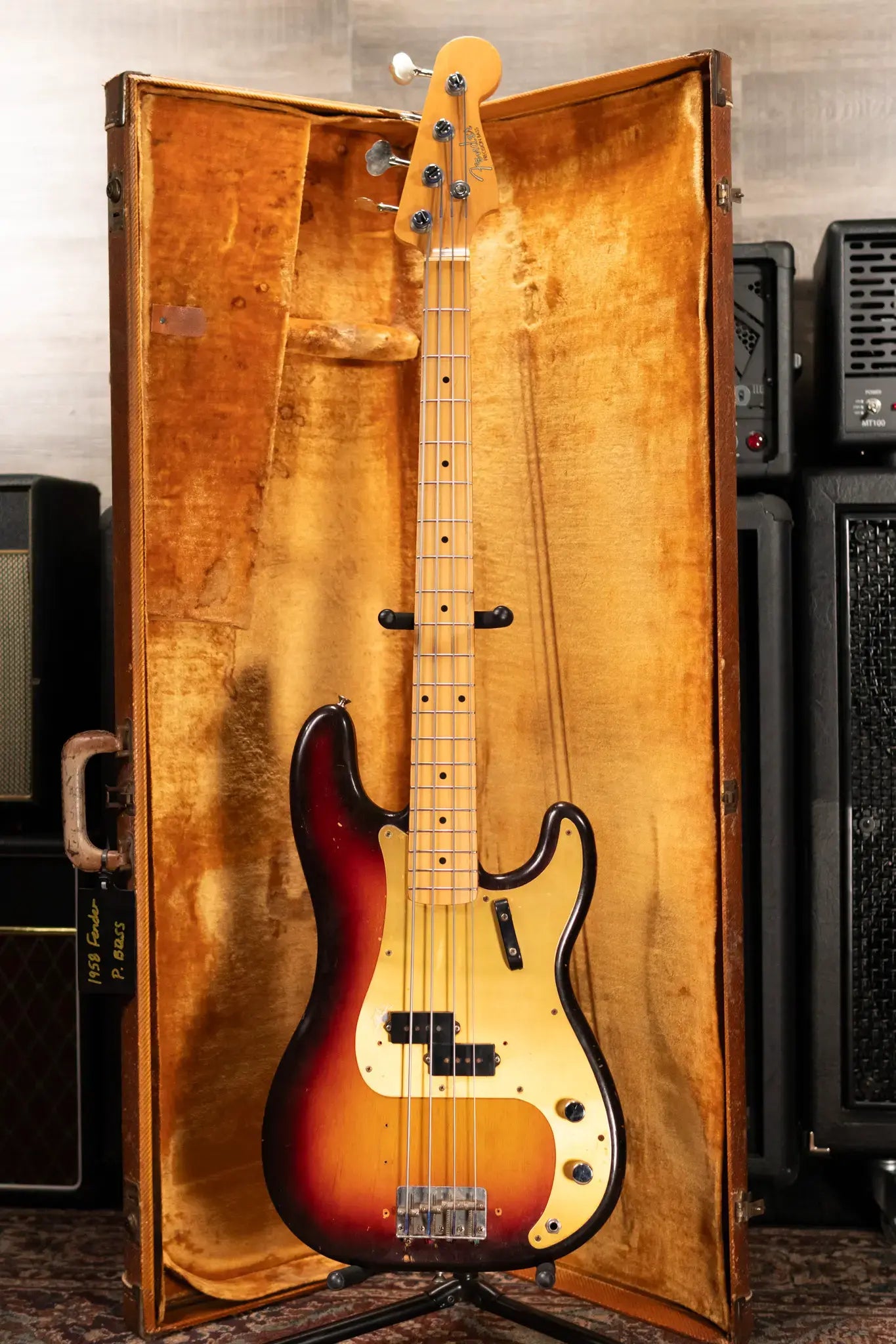 1958 Fender Vintage Precision Bass - 3 Tone Sunburst with Original Hardshell Case - Used