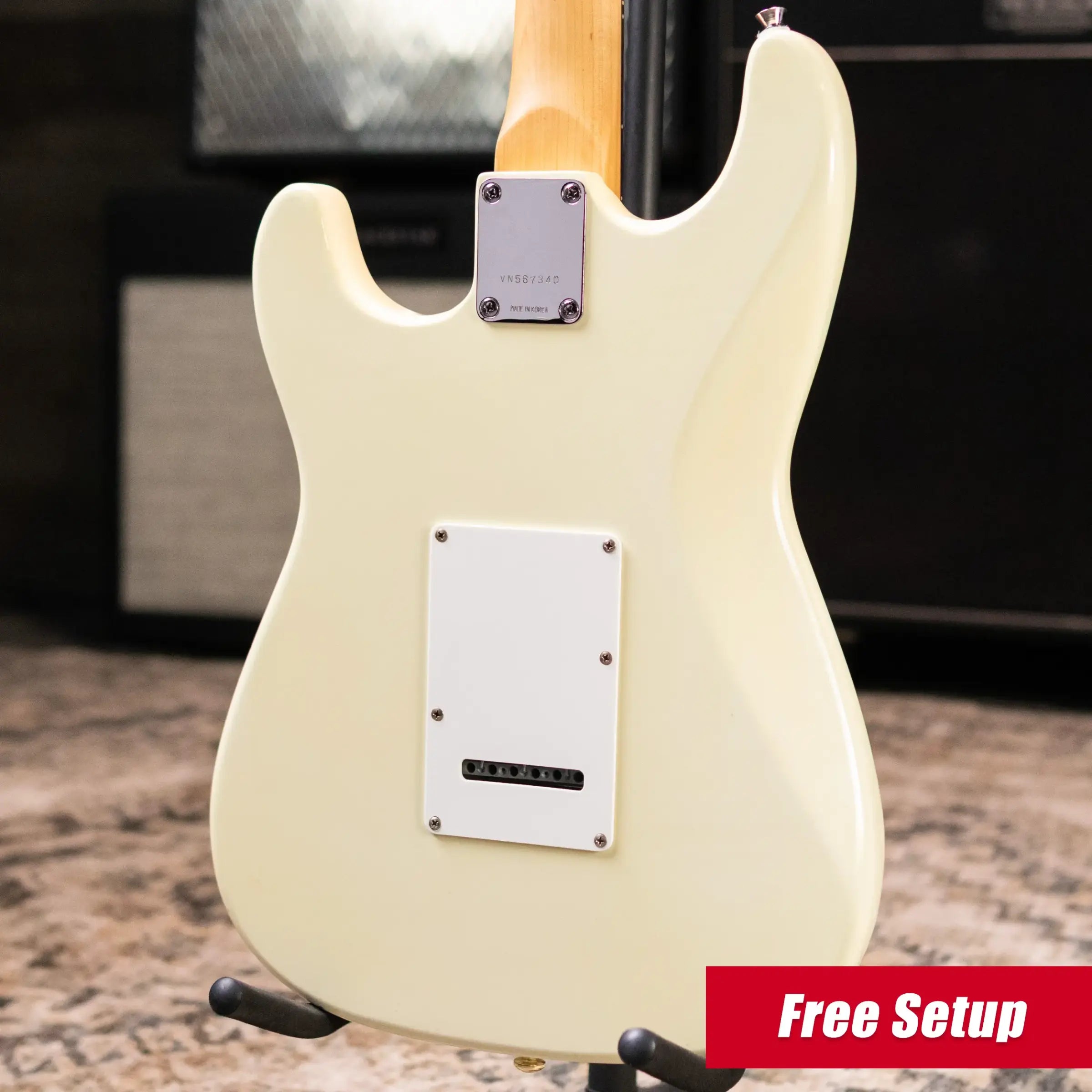 Squier 1995 Standard Stratocaster with Rosewood Fretboard Made in Korea, Olympic White - Used