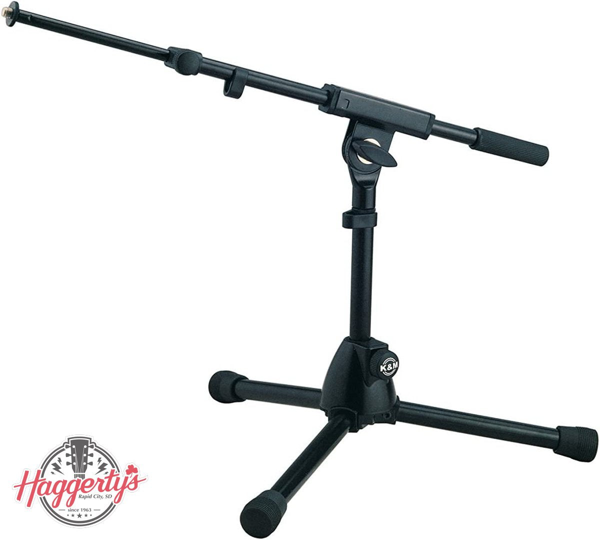 K&M 25950 Extra Low Profile Tripod Microphone Stand with Telescopic Boom