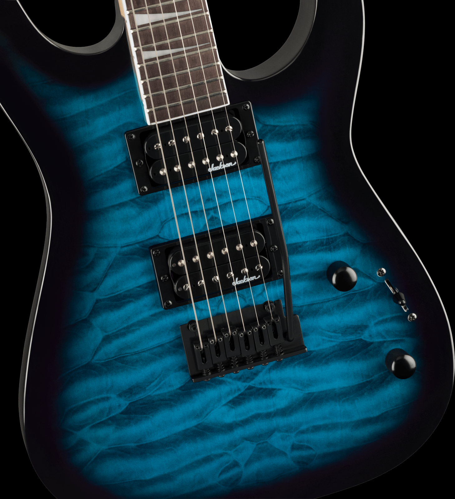 Jackson JS Series Dinky JS20 DKQ 2PT, Amaranth Fingerboard Electric Guitar - Transparent Blue Burst