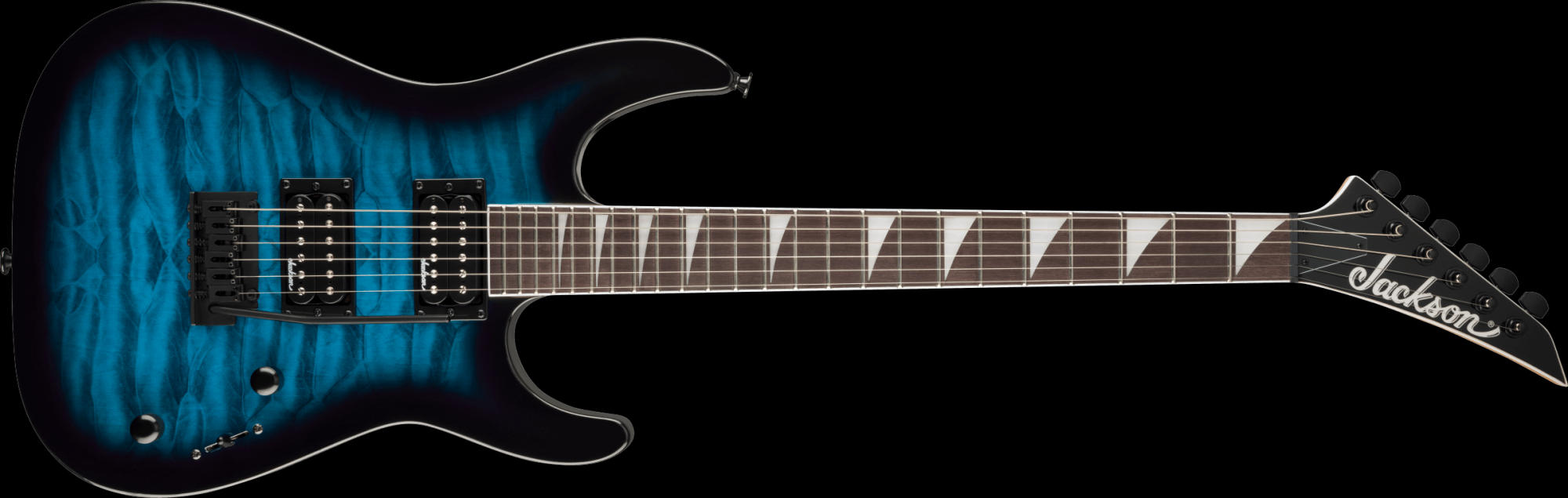 Jackson JS Series Dinky JS20 DKQ 2PT, Amaranth Fingerboard Electric Guitar - Transparent Blue Burst