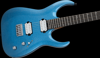 Jackson Pro Series Signature Misha Mansoor Juggernaut HT6, Ebony Fingerboard - Blue Sparkle with Gig Bag