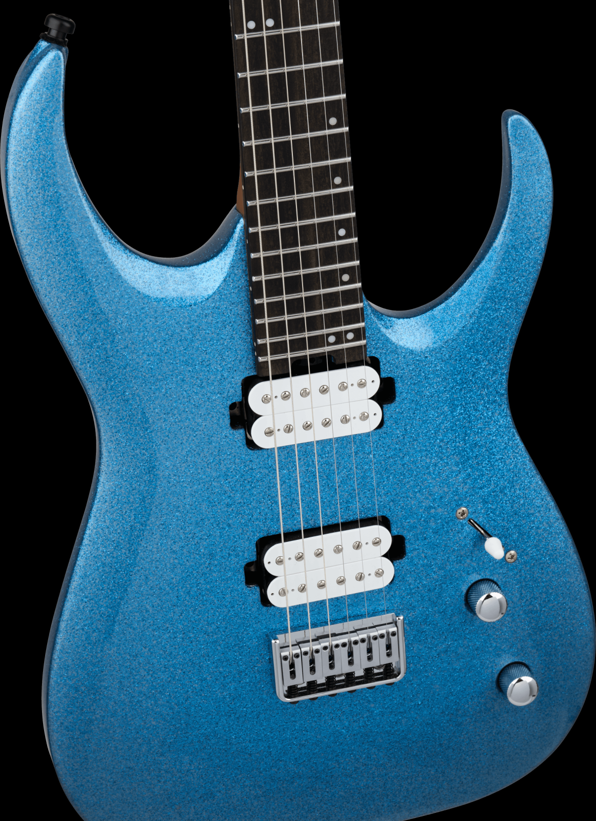 Jackson Pro Series Signature Misha Mansoor Juggernaut HT6, Ebony Fingerboard - Blue Sparkle with Gig Bag