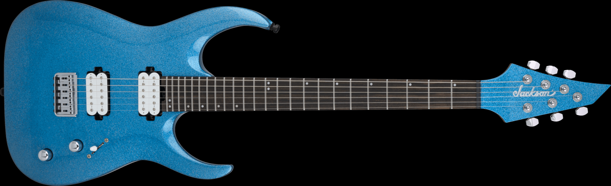 Jackson Pro Series Signature Misha Mansoor Juggernaut HT6, Ebony Fingerboard - Blue Sparkle with Gig Bag