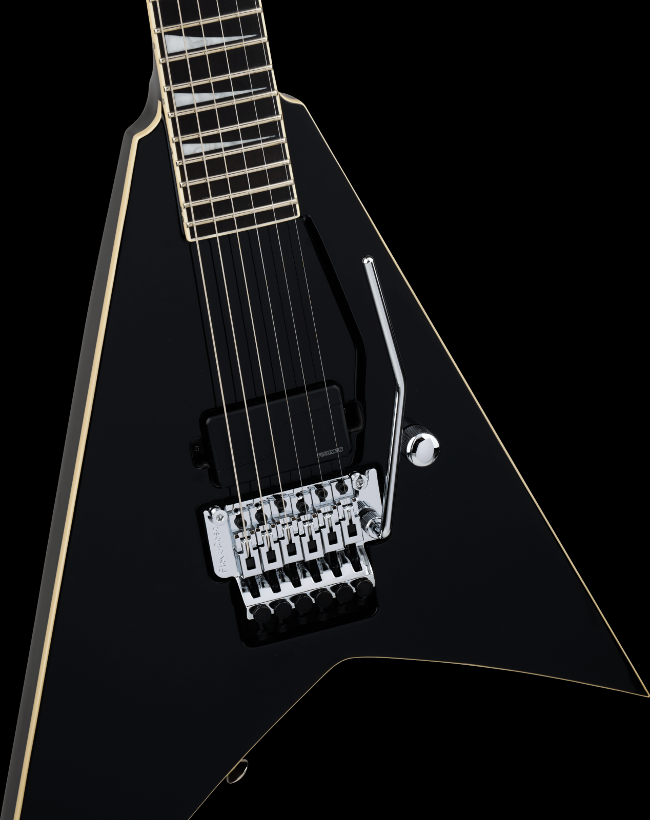Jackson Pro Plus Pure Metal Limited Edition Rhoads RR1A, Ebony Fingerboard Electric Guitar - Gloss Black with Gig Bag