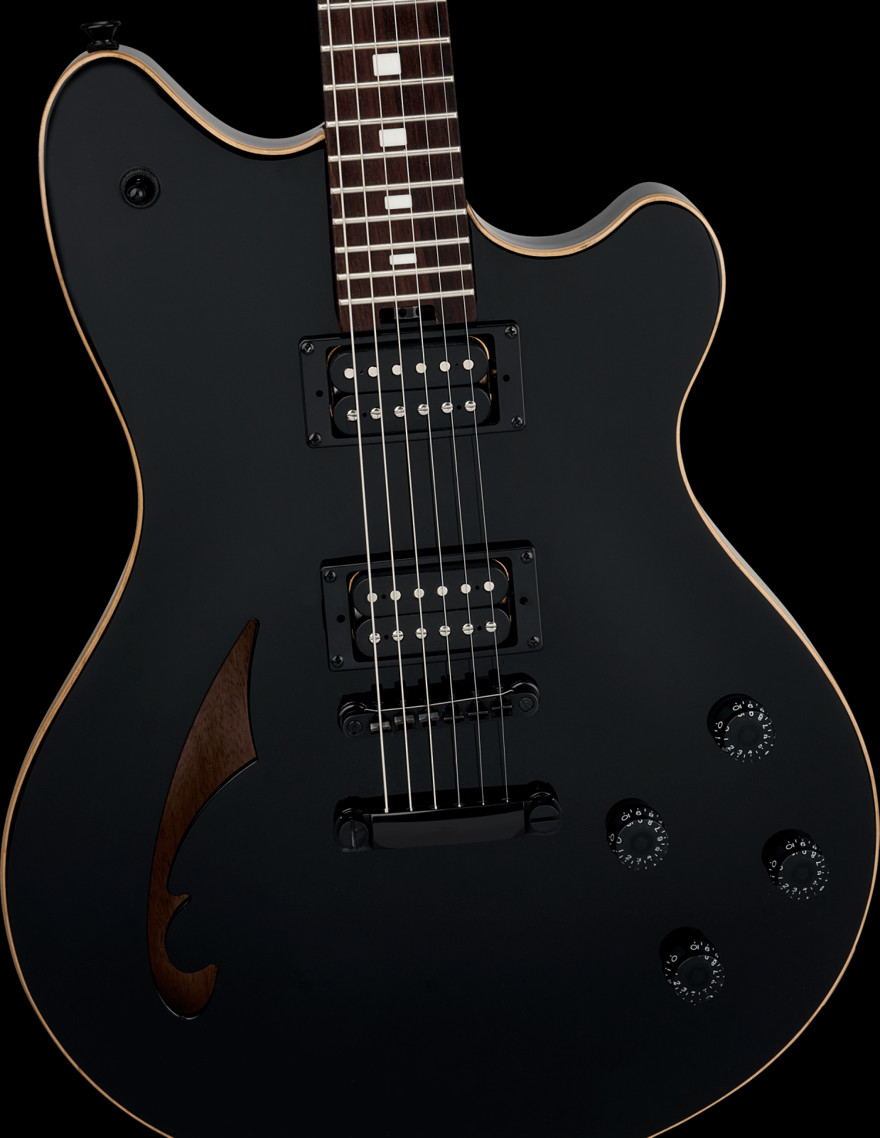 EVH SA-126 Standard Semi-Hollow Electric Guitar - Piano Black