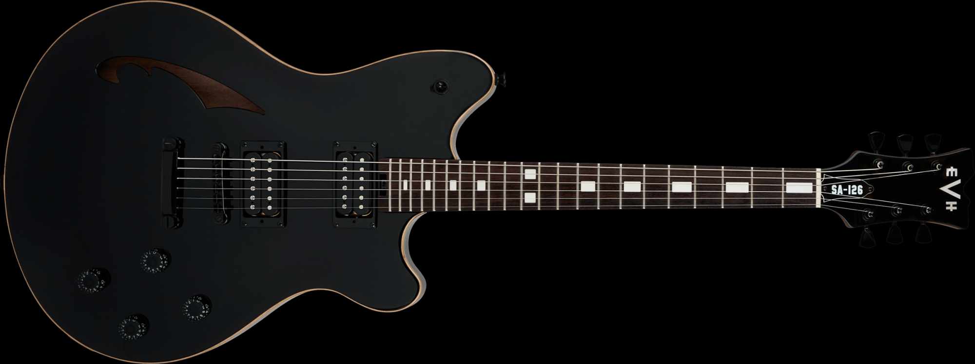 EVH SA-126 Standard Semi-Hollow Electric Guitar - Piano Black
