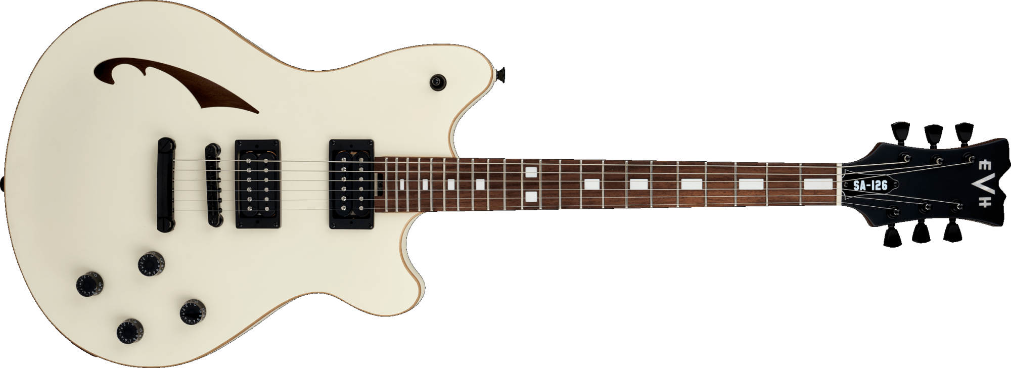 EVH SA-126 Standard Semi-Hollow Electric Guitar - Satin Vintage White