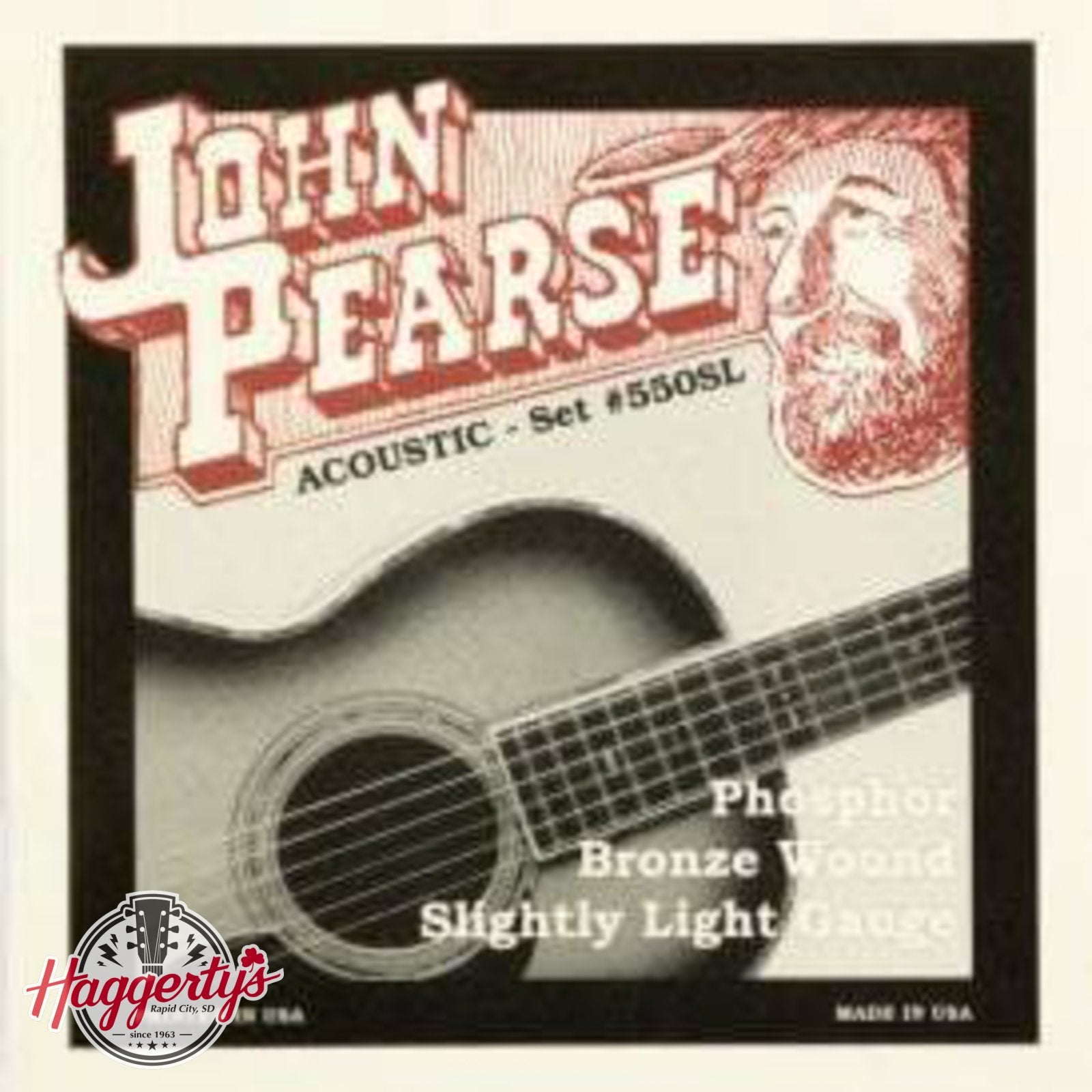 John Pearse 550SL Phosphor Bronze Acoustic Guitar Strings Slightly Light Gauge 11-50