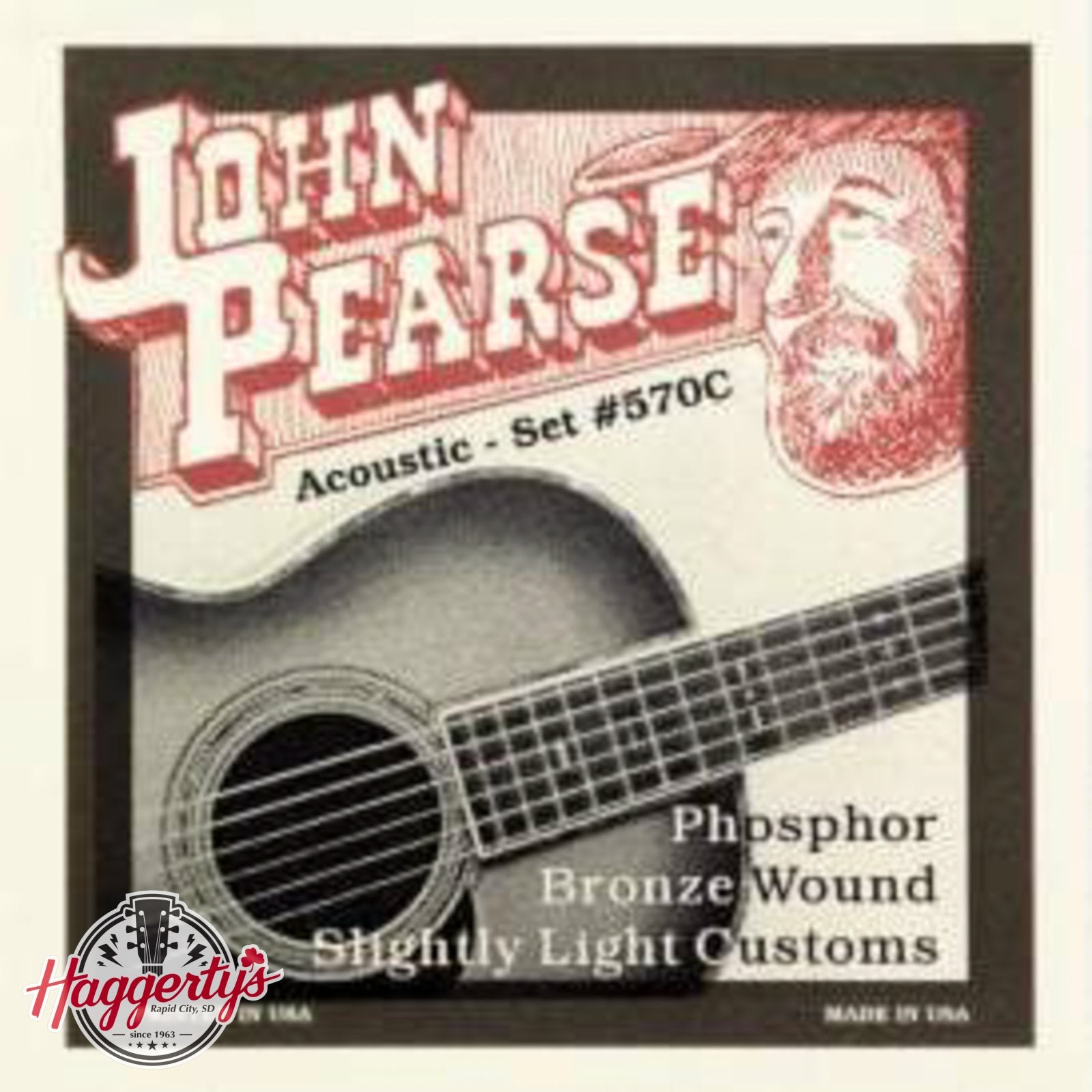 John Pearse 570 Phosphor Bronze Acoustic Guitar Strings Custom Gauge 11-52