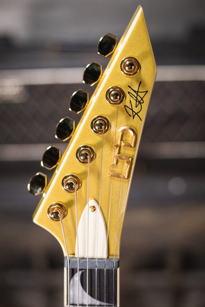 ESP LTD KH-V Kirk Hammett Signature Electric Guitar - Metallic Gold with Hardshell Case