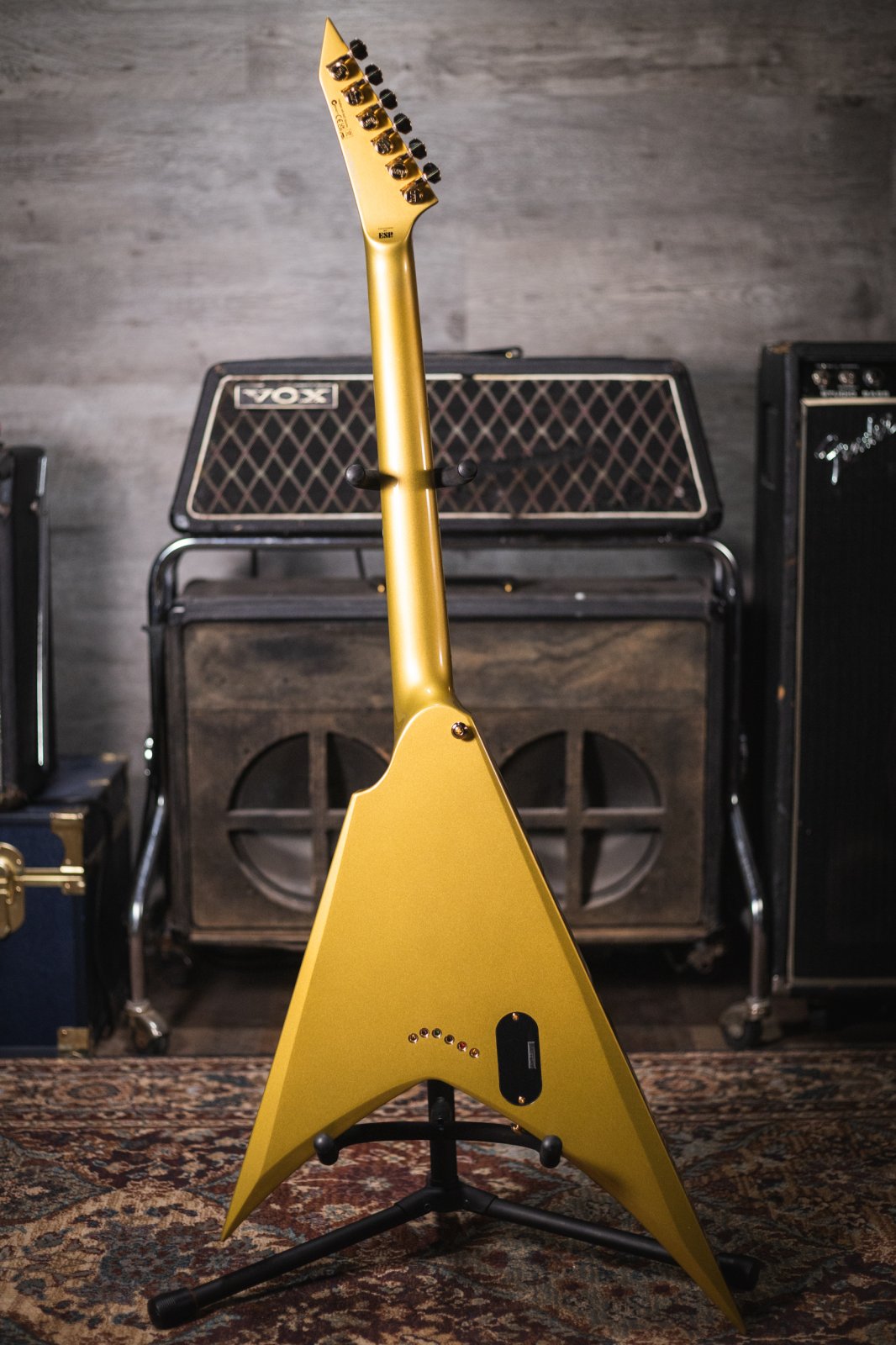 ESP LTD KH-V Kirk Hammett Signature Electric Guitar - Metallic Gold