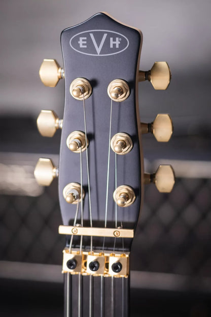 EVH Limited Edition Star, Ebony Fingerboard - Stealth Black with Gold Hardware and Star/Shark Economy Gig Bag - Floor Model