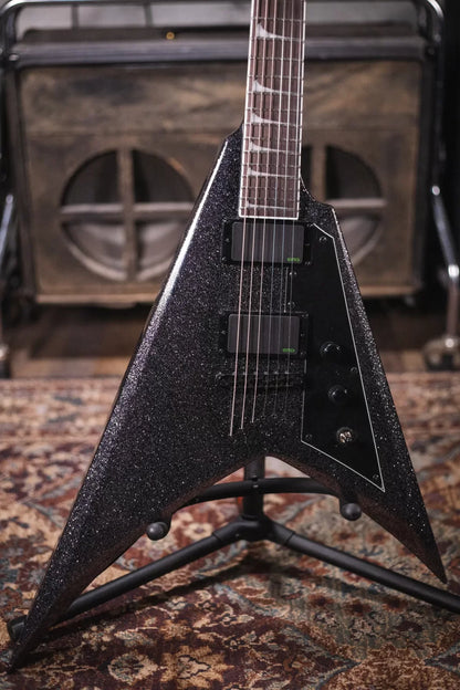 ESP LTD KH-V Kirk Hammett Signature Electric Guitar - Black Sparkle
