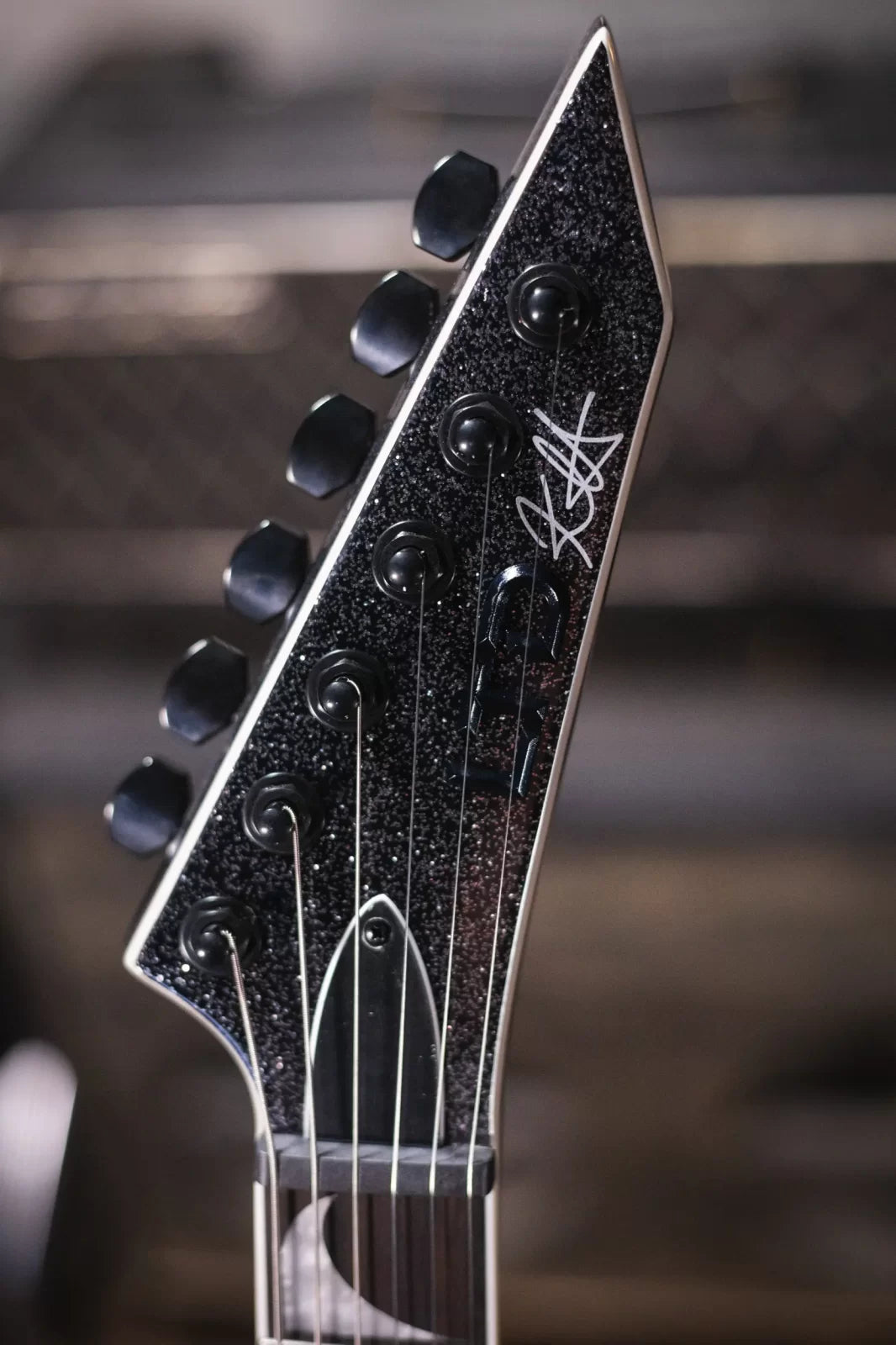 ESP LTD KH-V Kirk Hammett Signature Electric Guitar - Black Sparkle