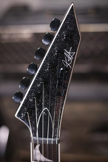 ESP LTD KH-V Kirk Hammett Signature Electric Guitar - Black Sparkle