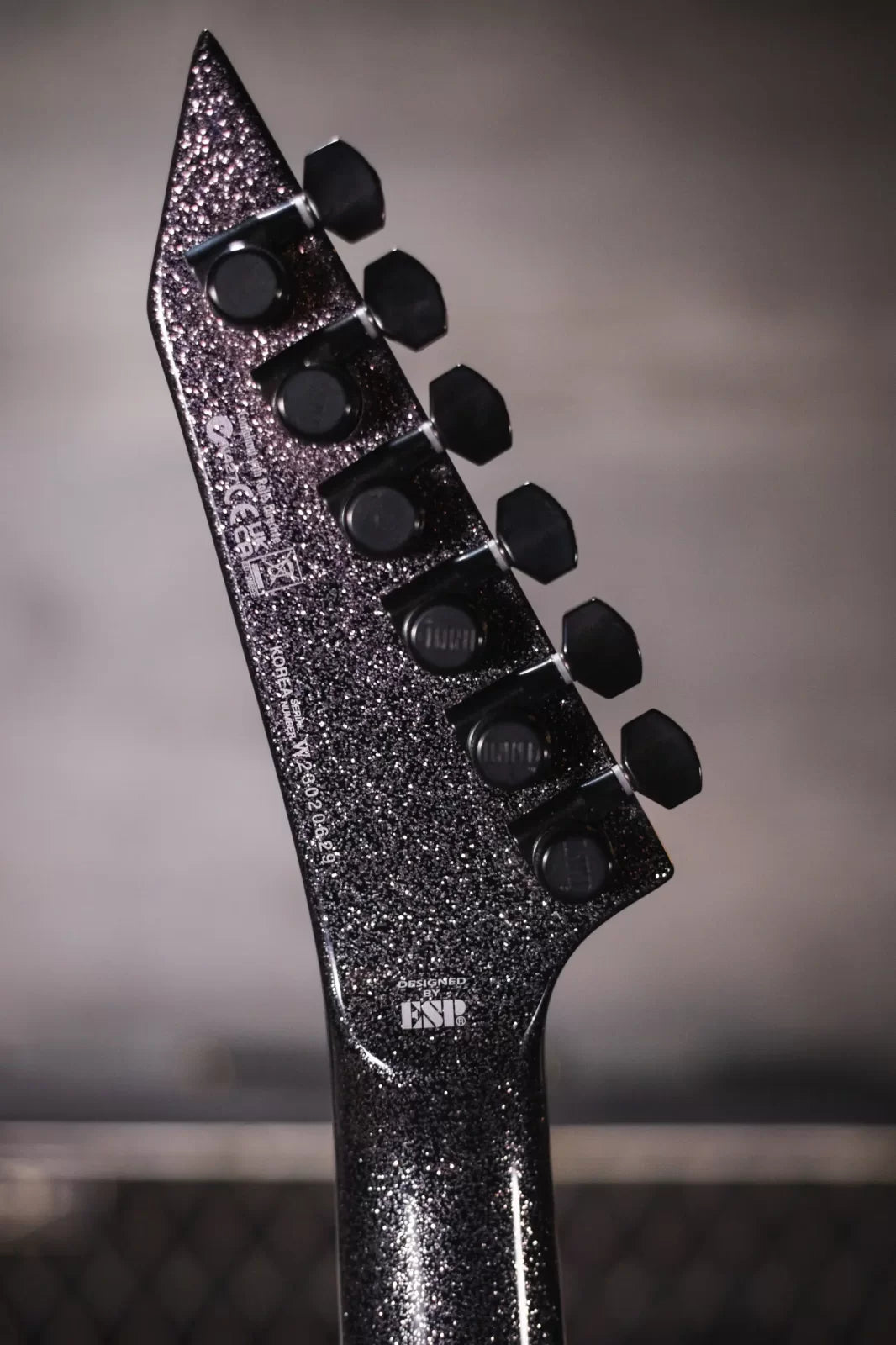 ESP LTD KH-V Kirk Hammett Signature Electric Guitar - Black Sparkle