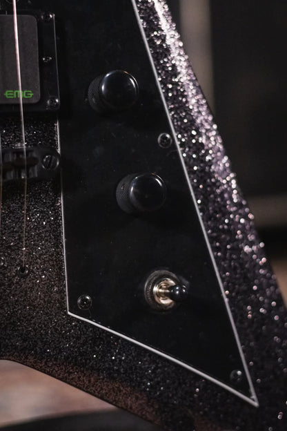 ESP LTD KH-V Kirk Hammett Signature Electric Guitar - Black Sparkle