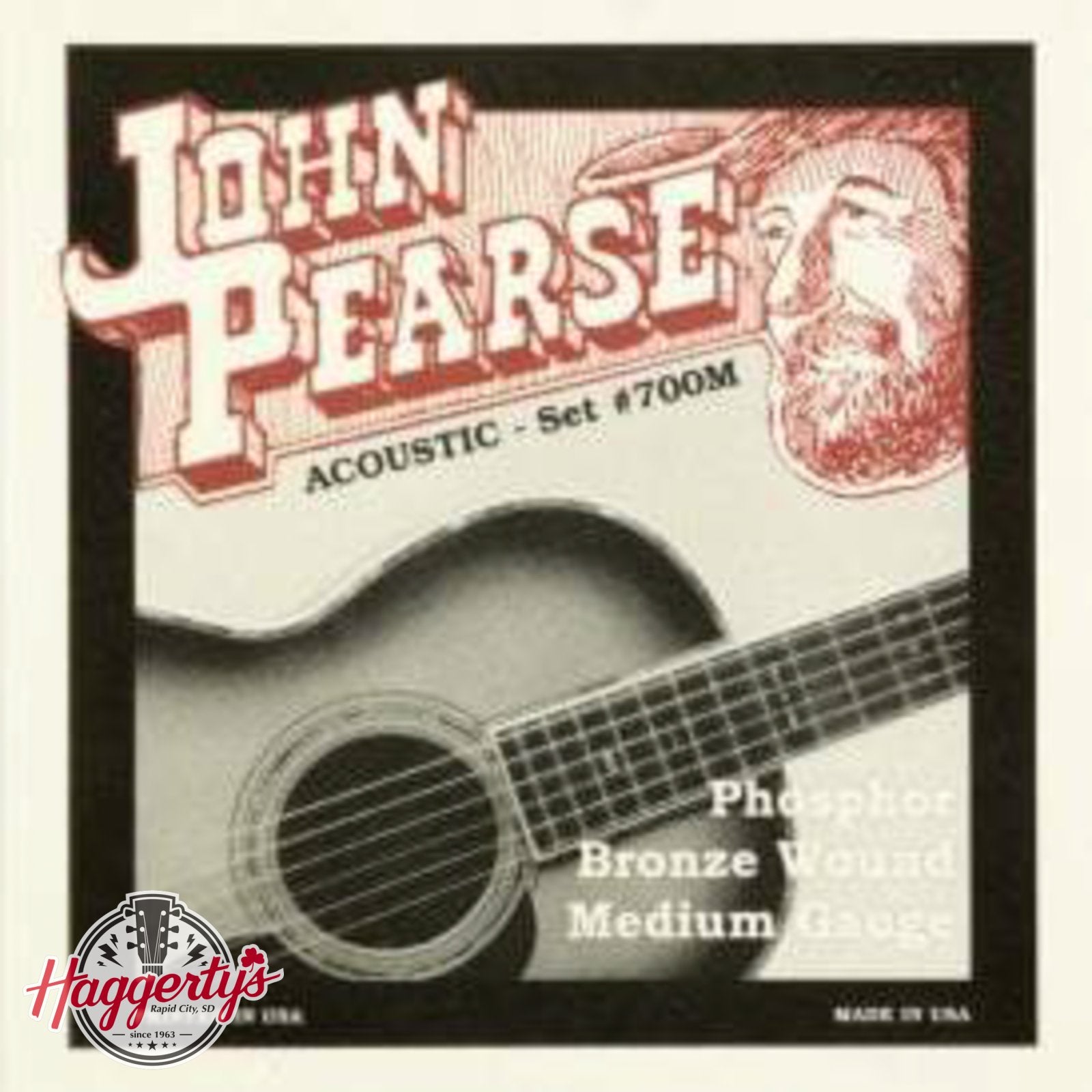 John Pearse 700M Phosphor Bronze Acoustic Guitar Strings Medium Gauge 13-56