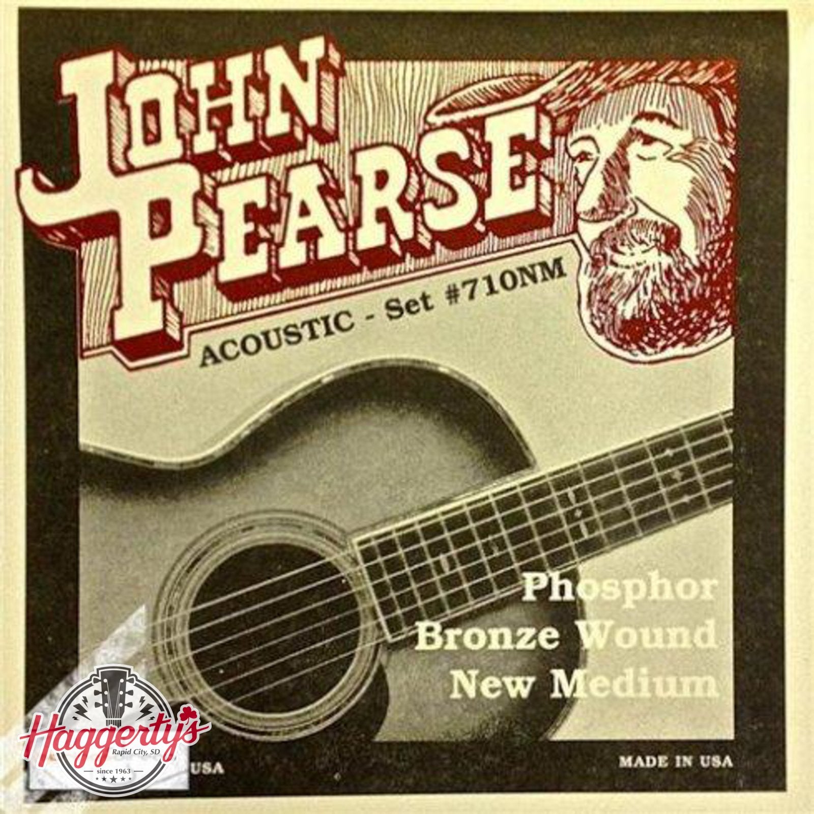 John Pearse 710NM Phosphor Bronze Acoustic Guitar Strings New Medium Gauge 13-55